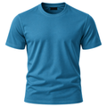 Premium Cotton Crew Neck T-Shirt – Ocean Cyan | BERZZAVIO